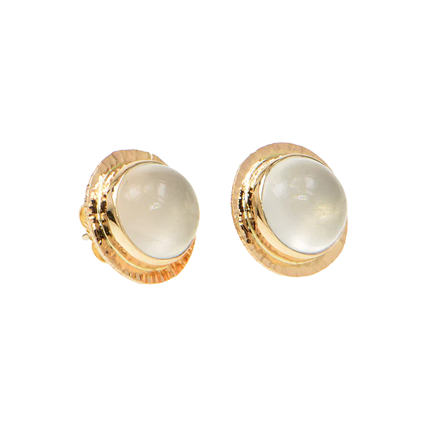 Afghan Moonstone Cabochon Earrings - Image 2