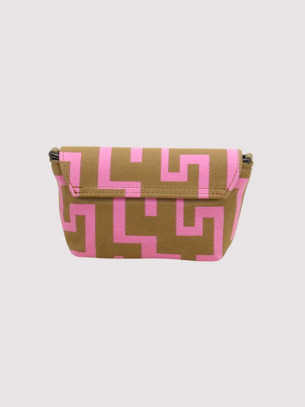 AGAPI – CLASSIC Pattern – Baby Pink/Tan – EL Strap – Mini Bag - Image 4