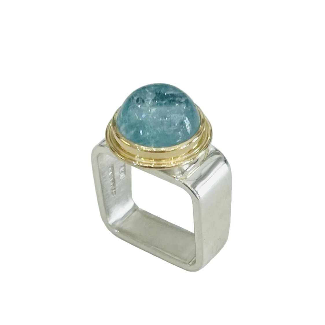 Aquamarine Square Ring - 12mm