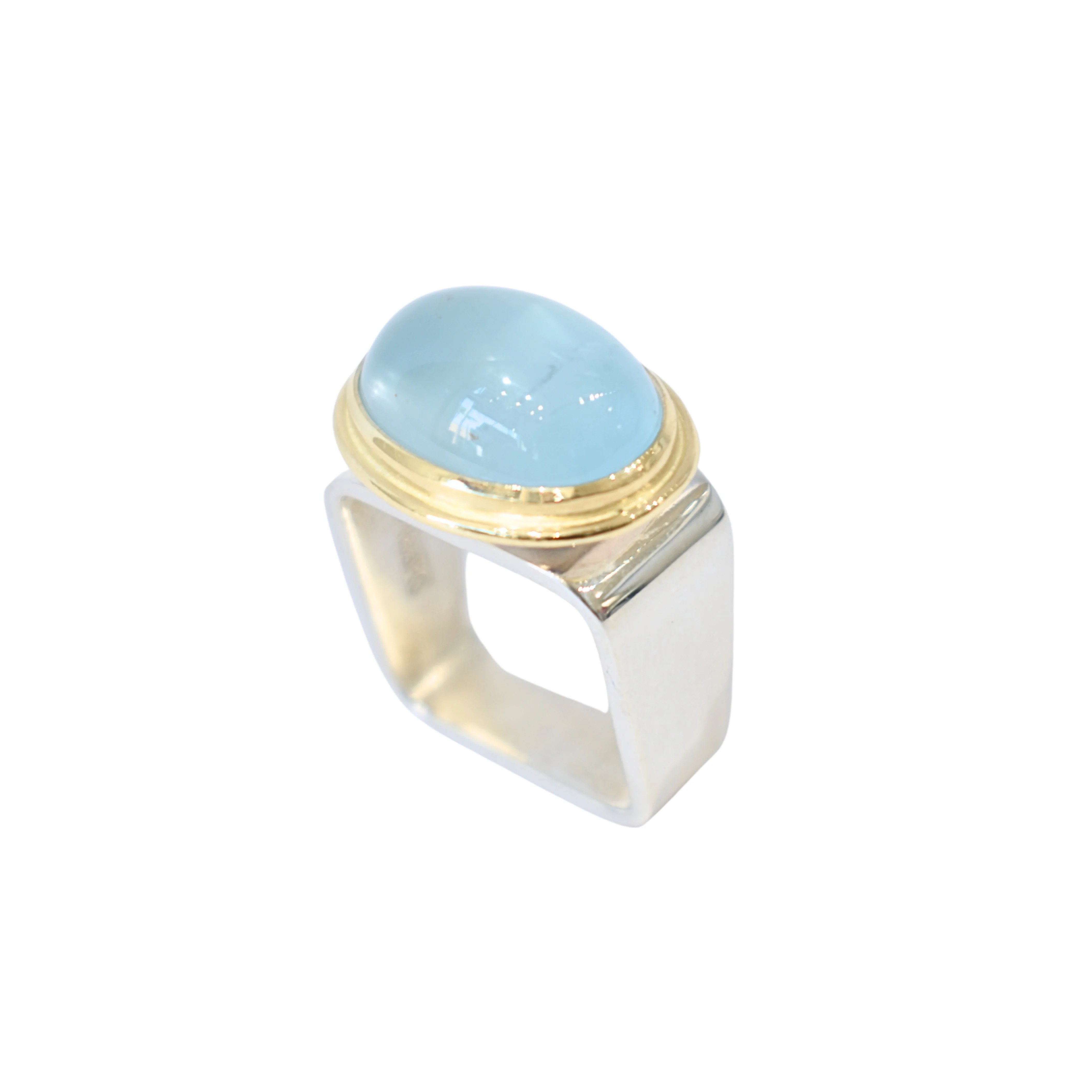 Aquamarine Square Ring 17x13mm