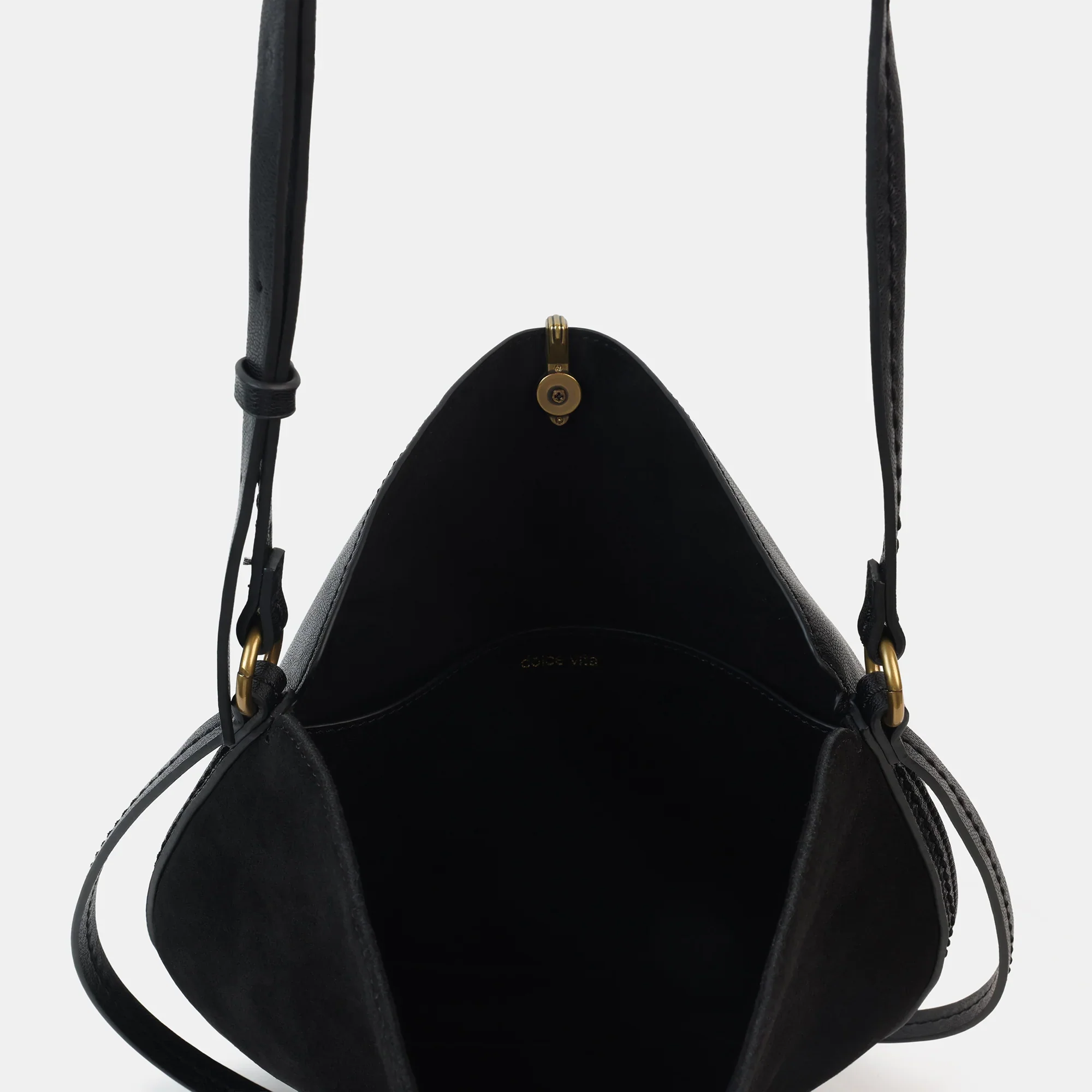Bennett Black Suede Crossbody Bag - Image 4