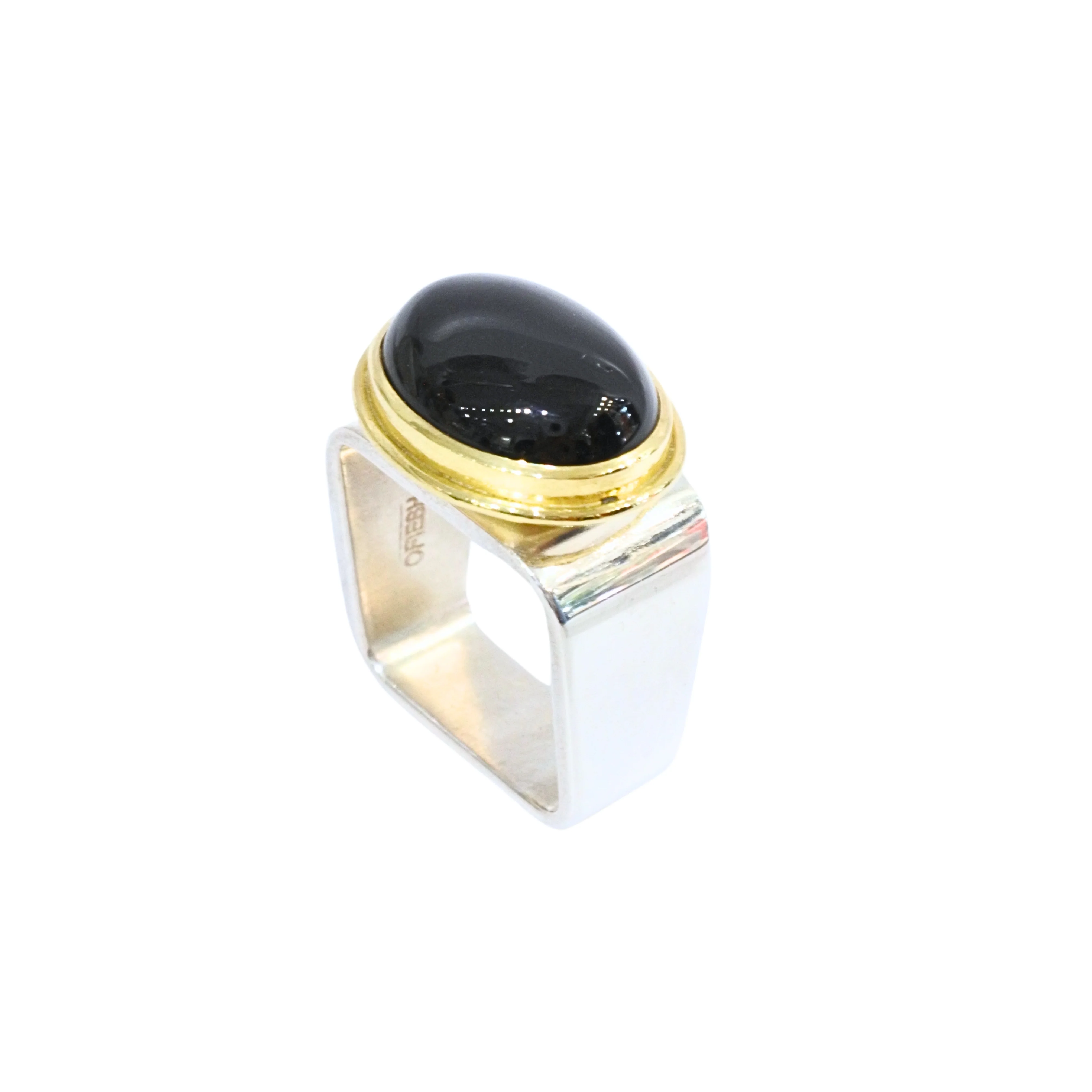 Black Onyx Square Ring
