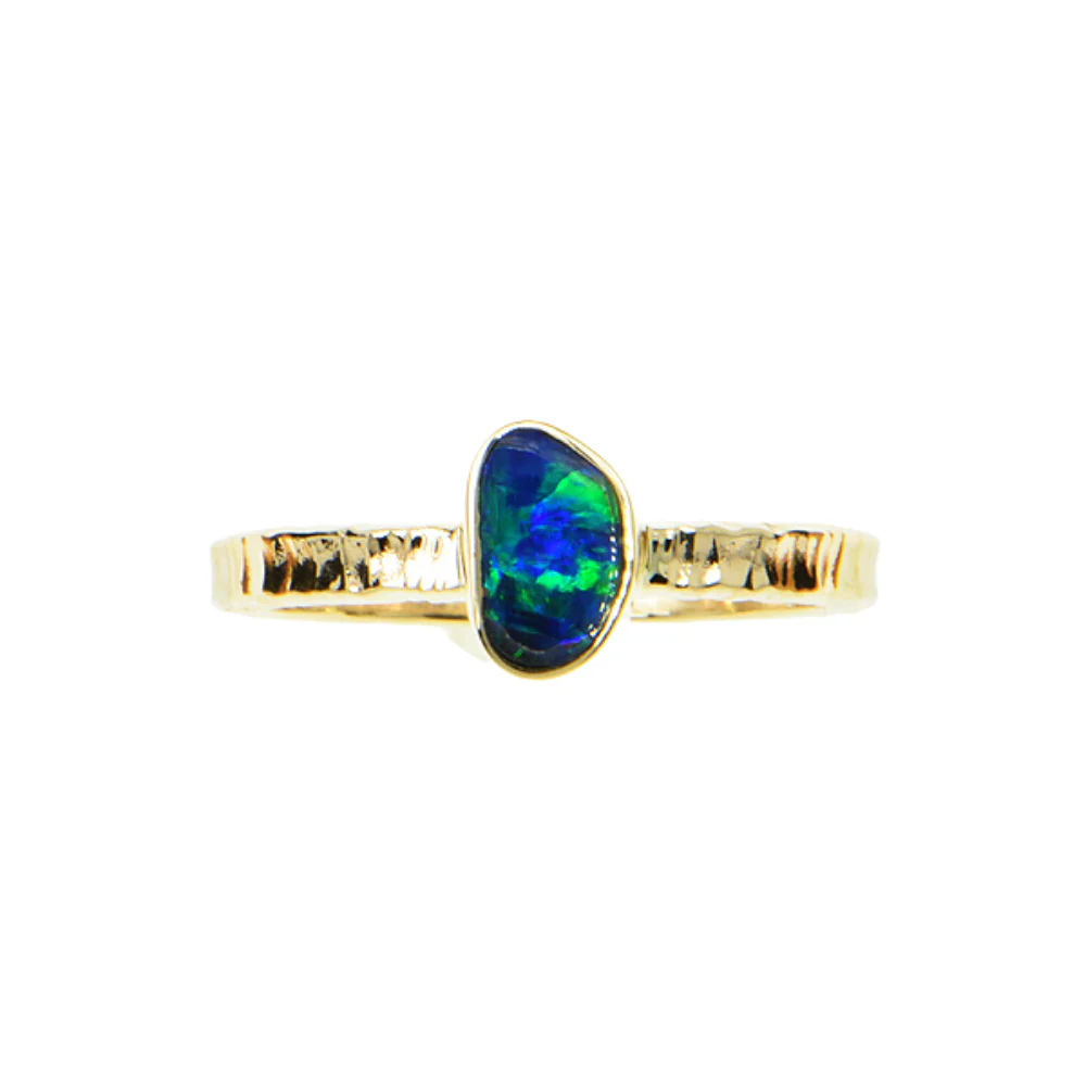 Black Opal Doublet Cabochon Ring - Image 2