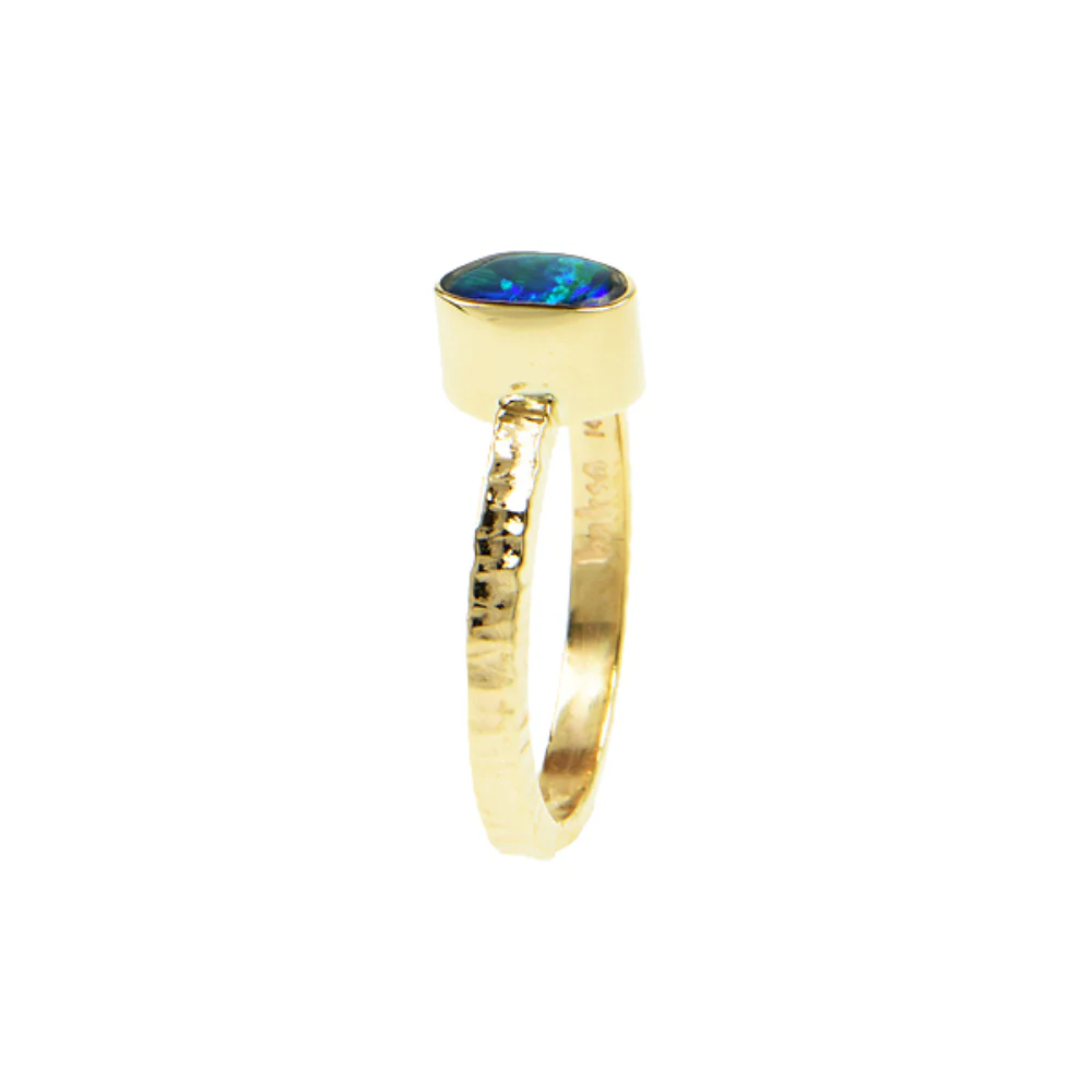 Black Opal Doublet Cabochon Ring - Image 3