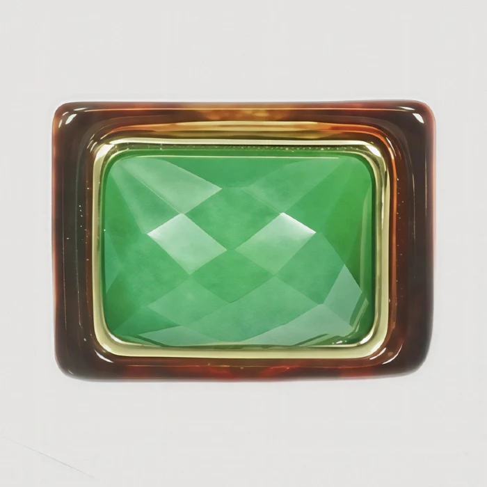 Block Ring - Firestone w/ Green Quartz - Image 3