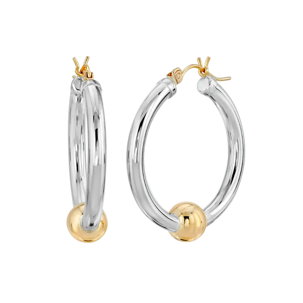 Cape Cod Hoops - Large 2-Tone Gold Posts