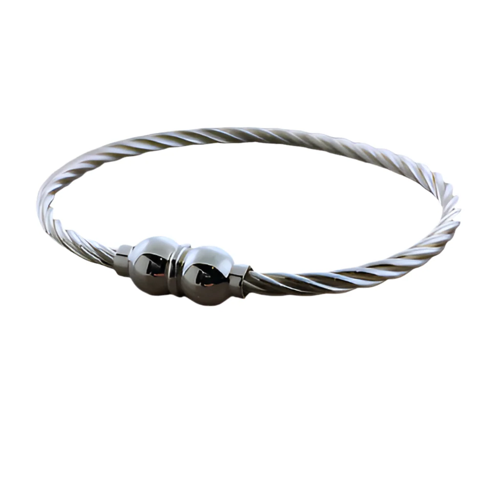 Cape Cod Double Ball Twist Bracelet- Silver