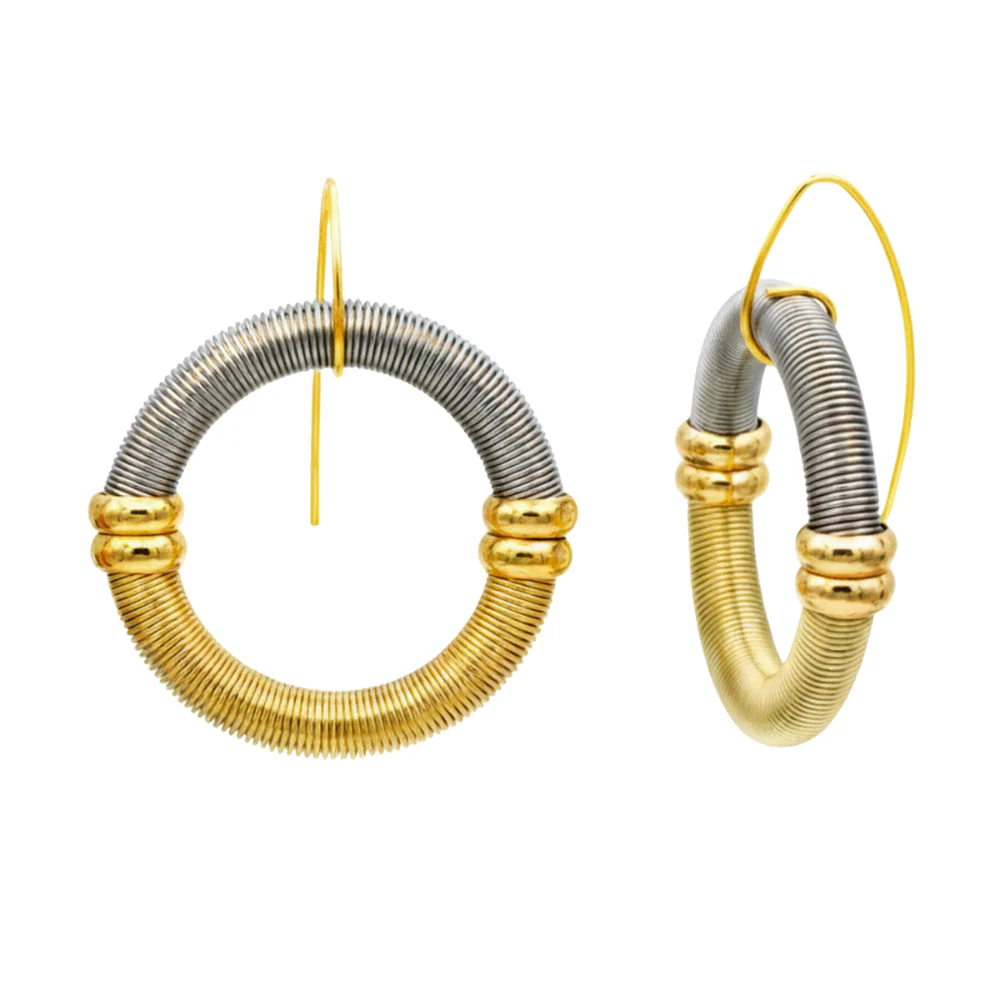 Circle Wire Earrings - Silver/Gold