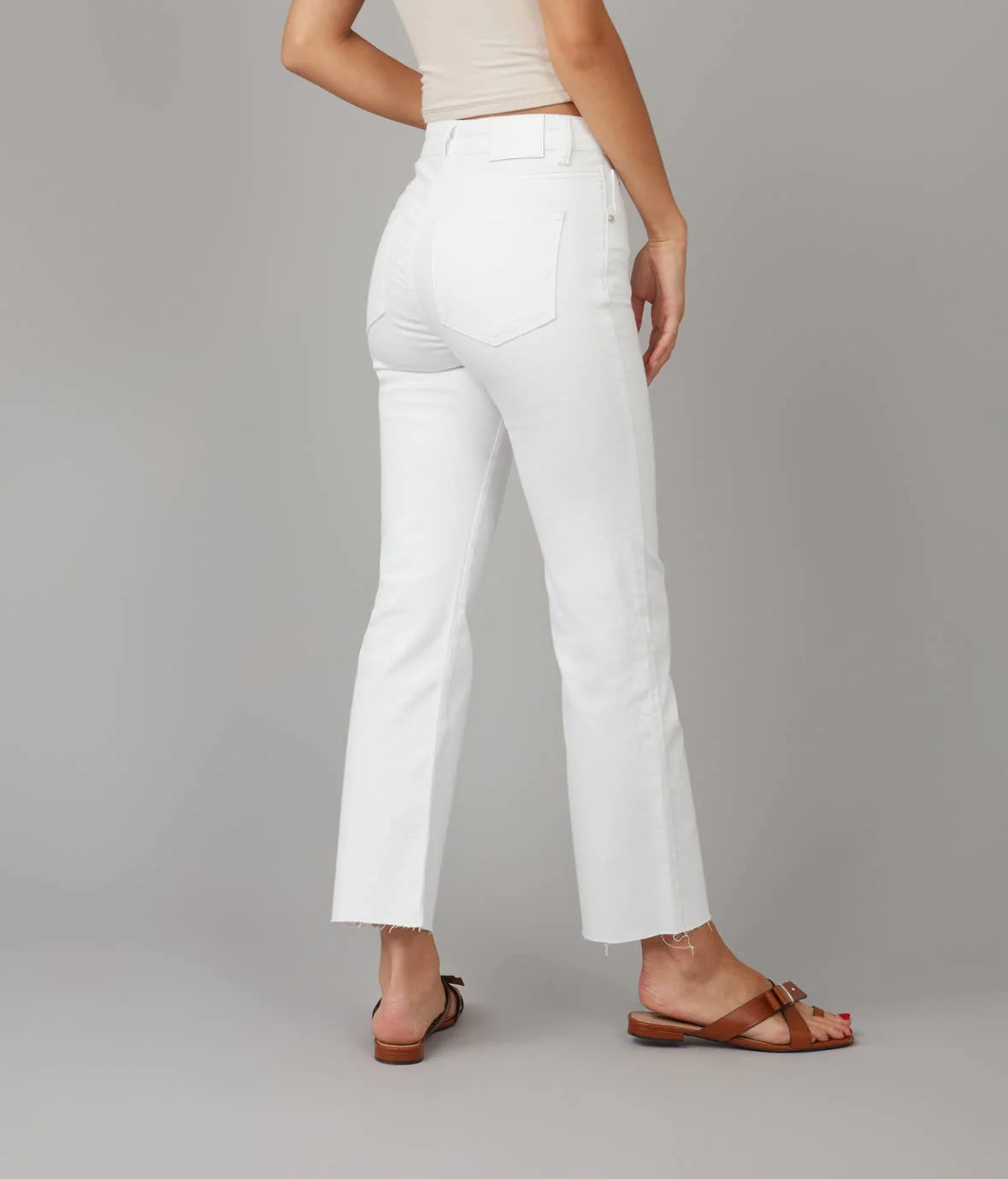DENVER-White High Rise Straight Jeans 28" Inseam - Image 3