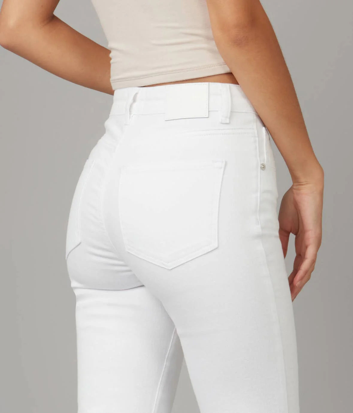 DENVER-White High Rise Straight Jeans 28" Inseam - Image 4