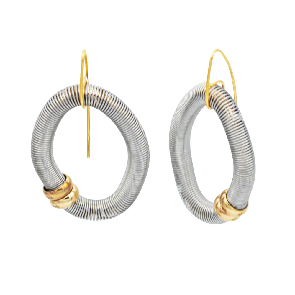 Diamond Wire Earrings - Silver