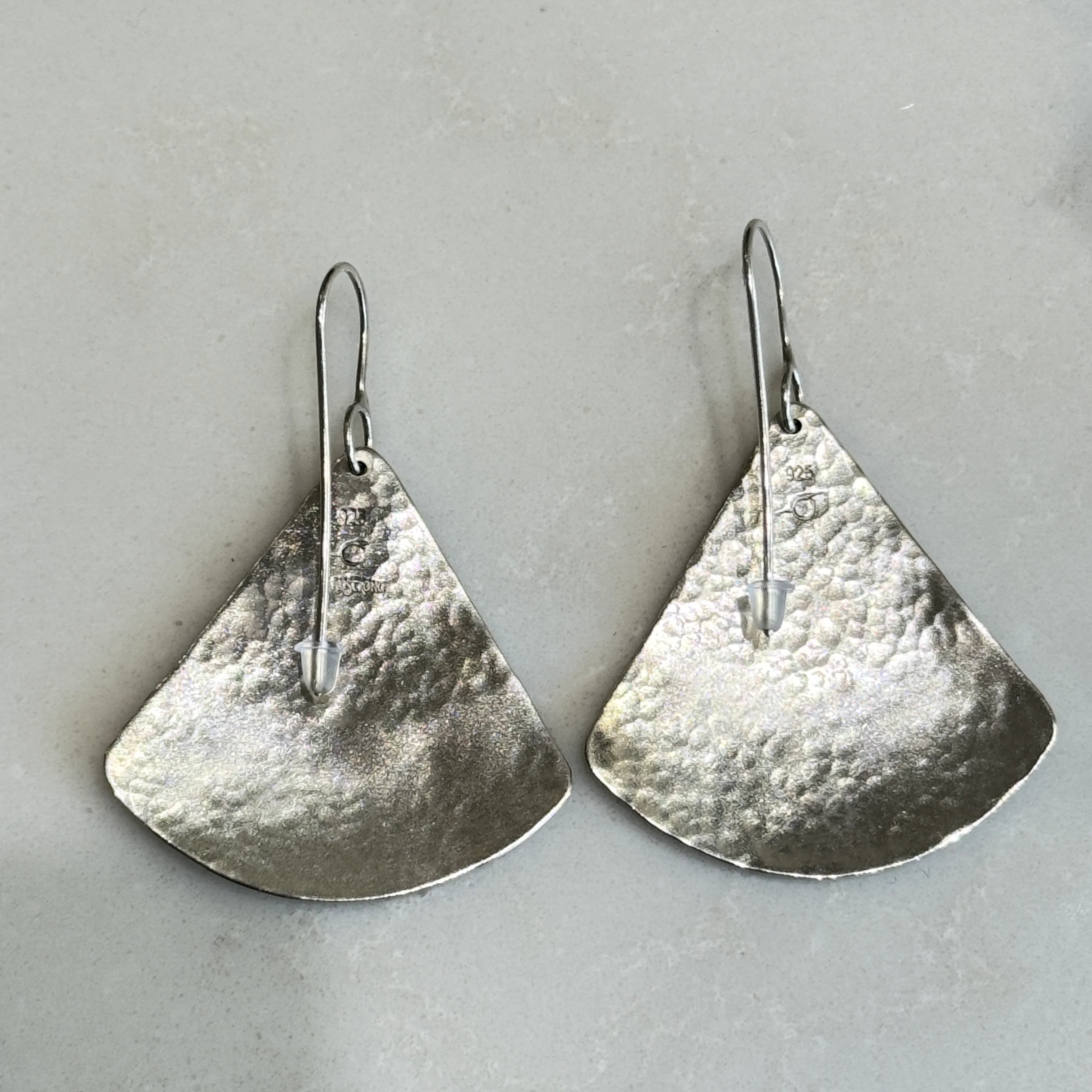 Double Plated Fans Hanging Earrings - Image 3