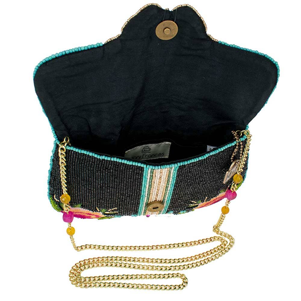 Dream Chaser Black Beaded Butterfly Crossbody Clutch Handbag - Image 6