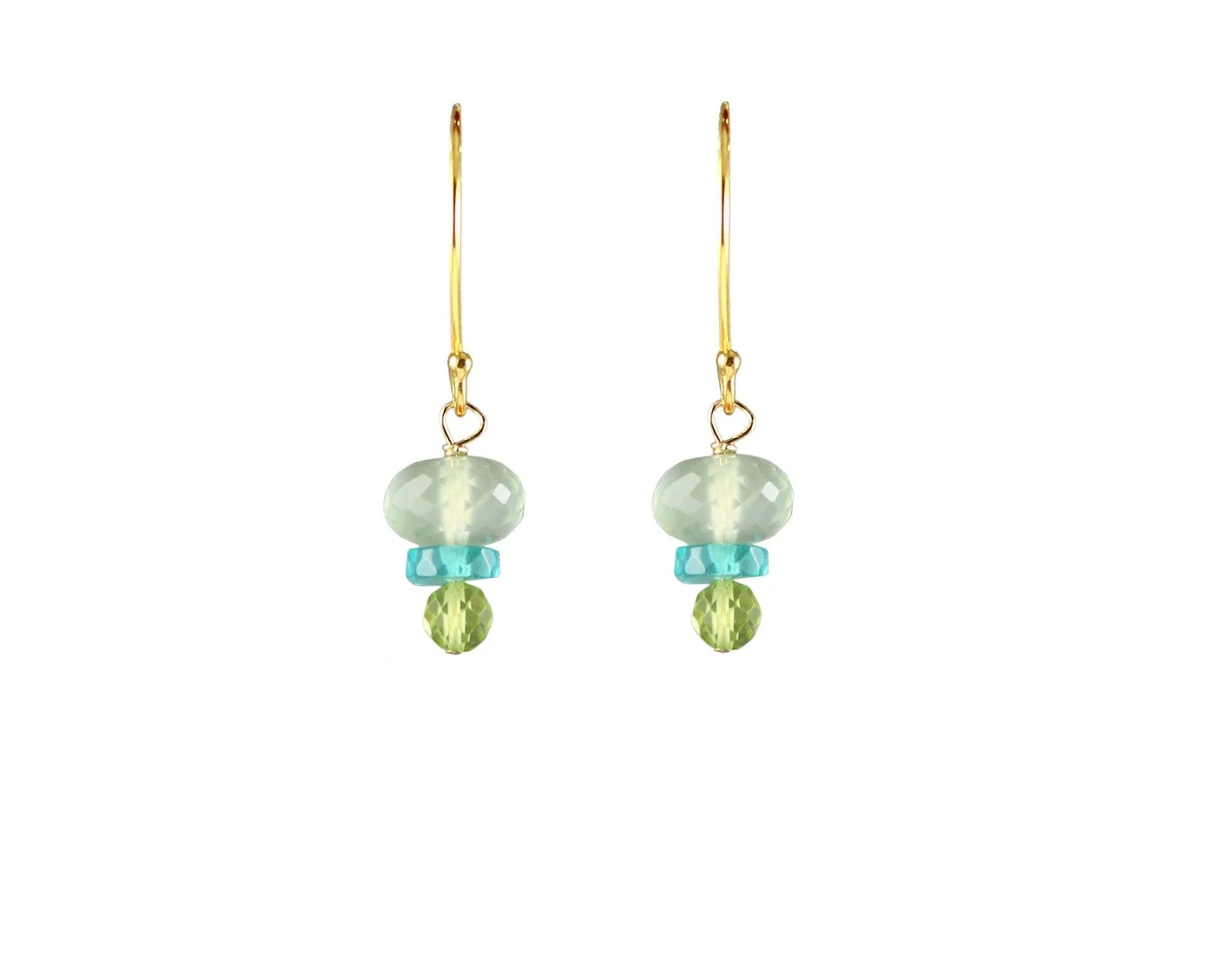 Prehnite, Apatite & Peridot Stack Earrings