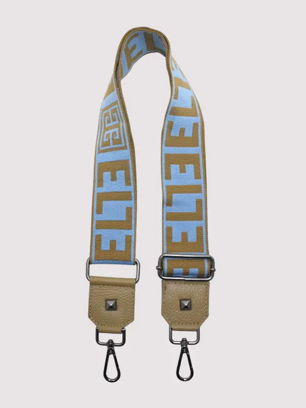EL Logo Strap - Baby Blue/Tan