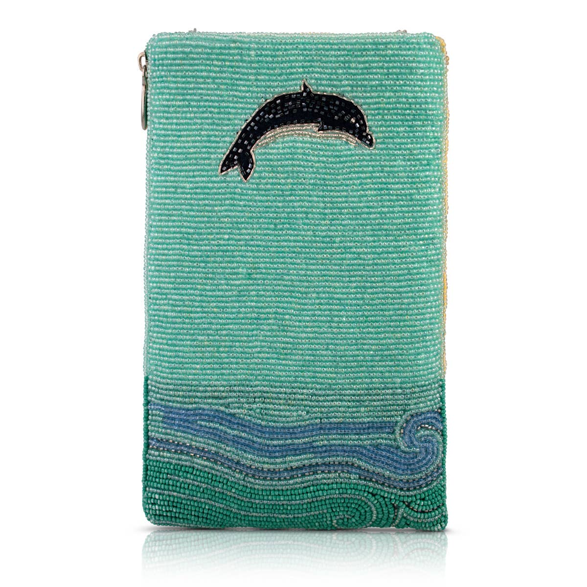 Flip For Joy Sunset and Dolphins Beaded Crossbody Phone Bag - Image 5