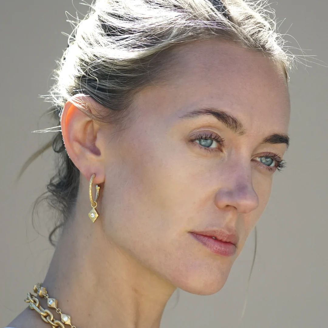 Gold Cayden Hoop Earrings - Image 4
