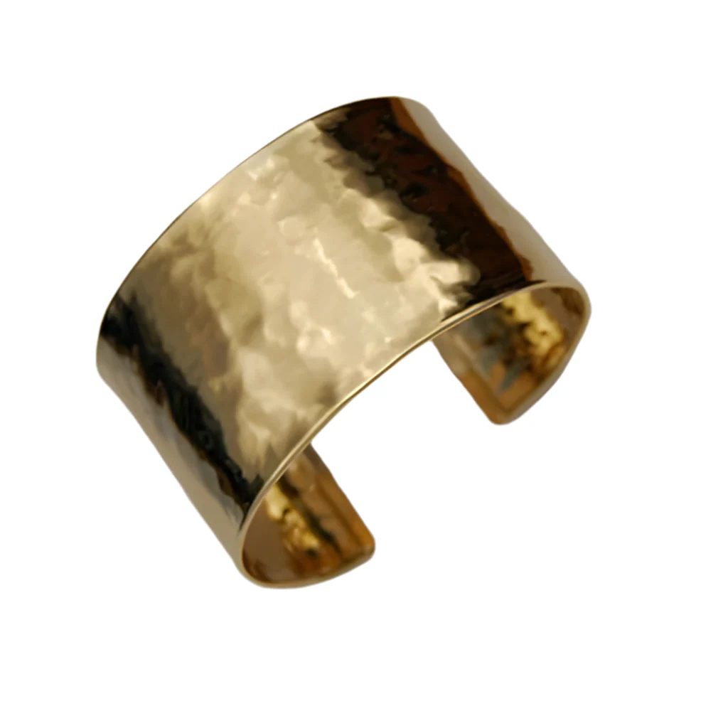 Gold Hammered Cuff, Shiny 37mm