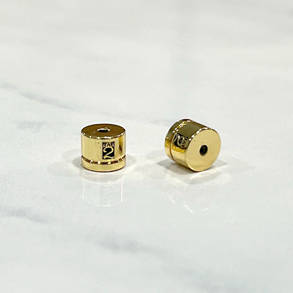 Gold Mini Egy Crystal Hoops - Image 3
