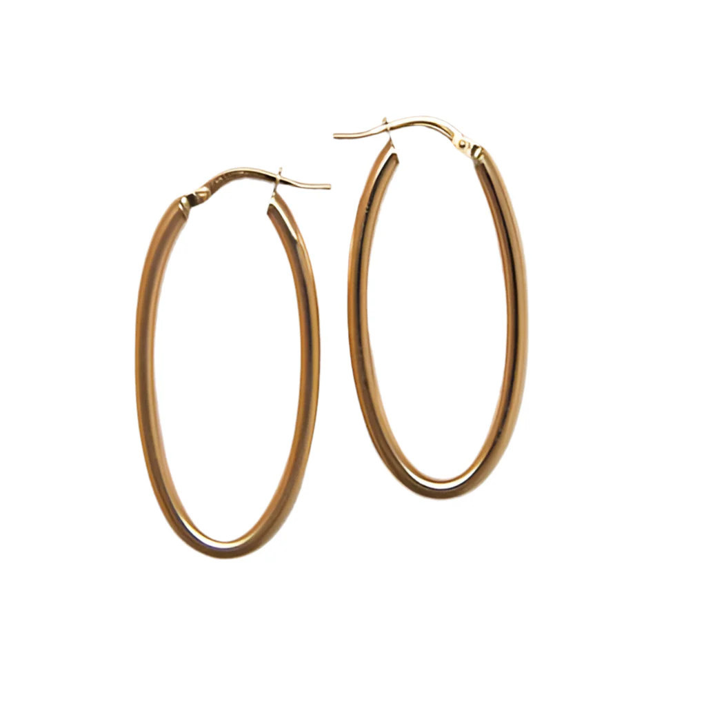 Gold Oval Hoops
