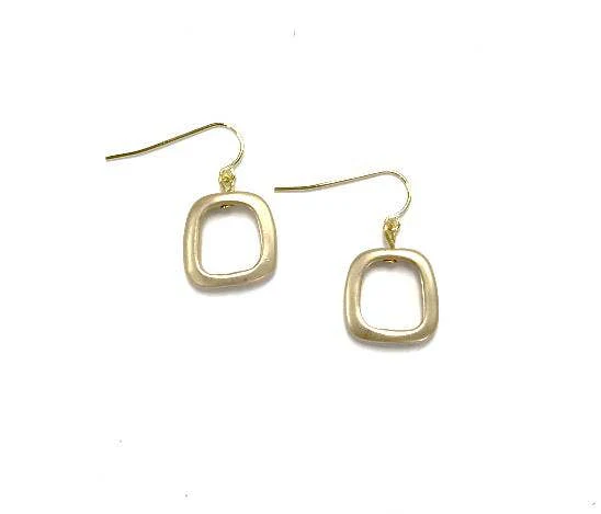 Gold Square with Wire Earring