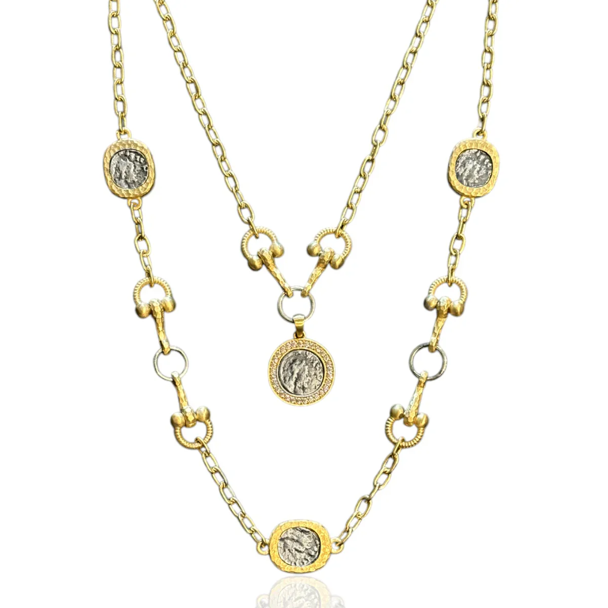 Gold Two Tier Layla Horsebit Necklace