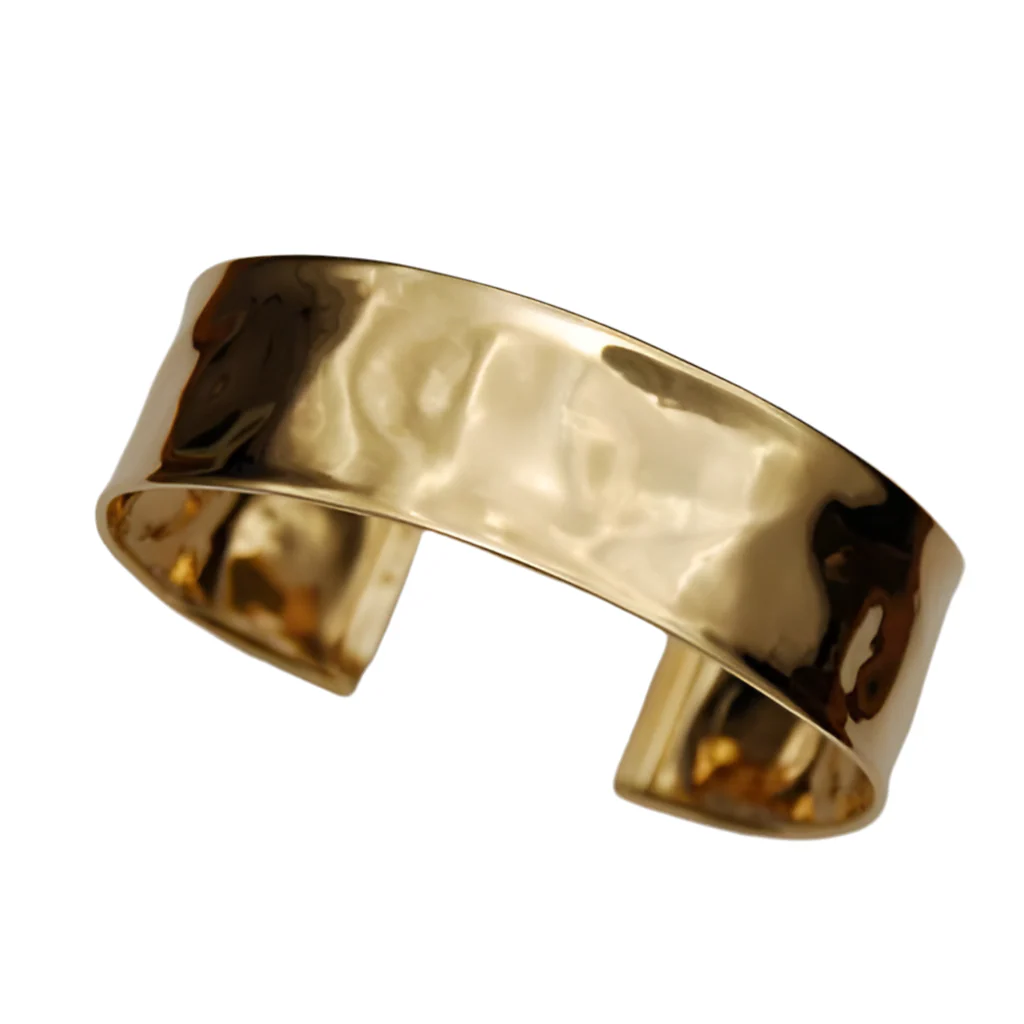 Gold Wavy Cuff, Shiny 19mm