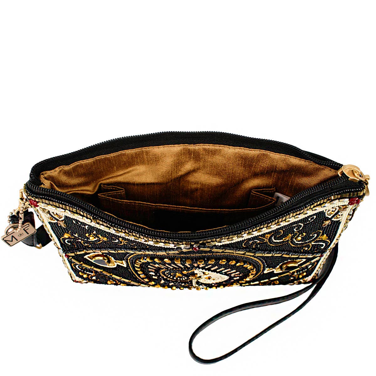High Stakes Black and Gold Spade Beaded Crossbody - Image 5