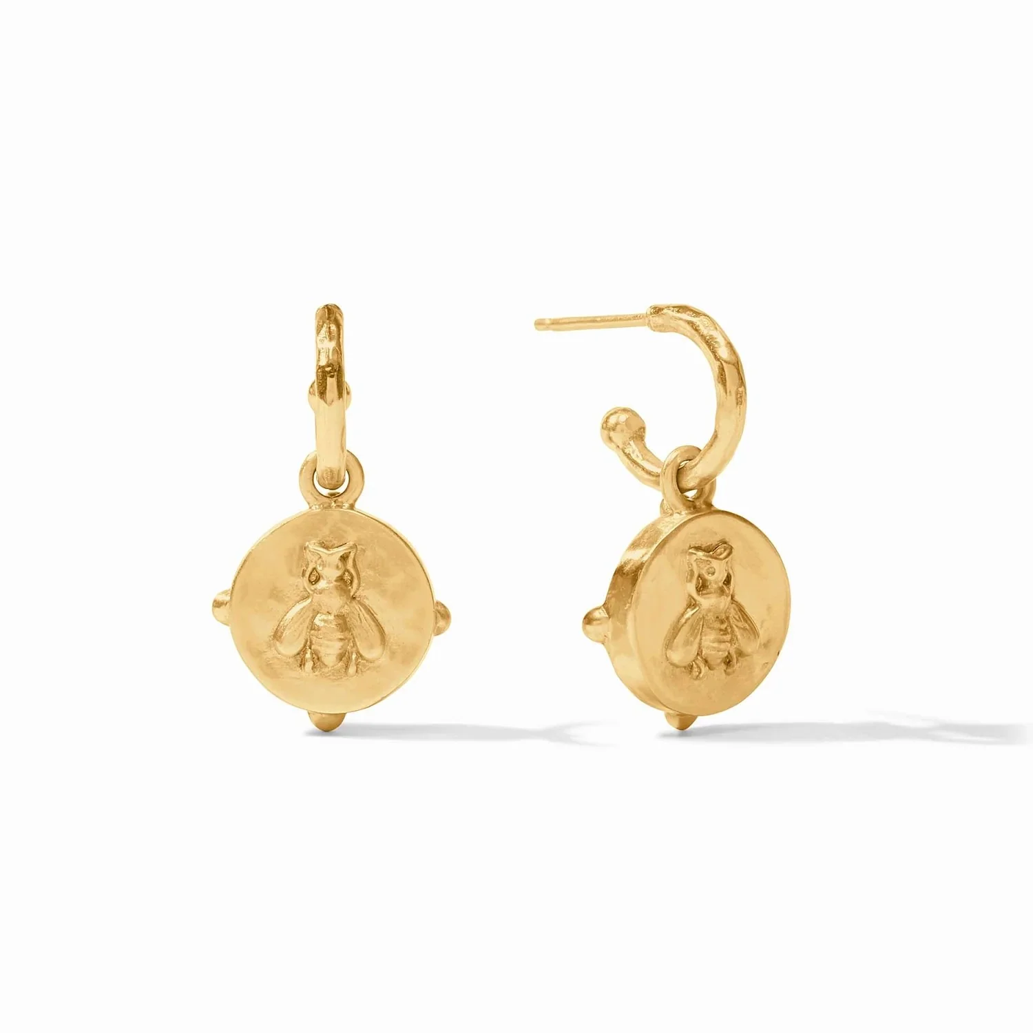 Honey Bee Hoop & Charm Earrings - Clear Crystal - Image 2
