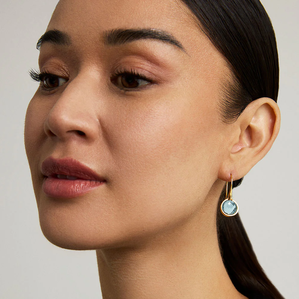 Ipanema Droplet Earrings - Sky Blue - Image 3