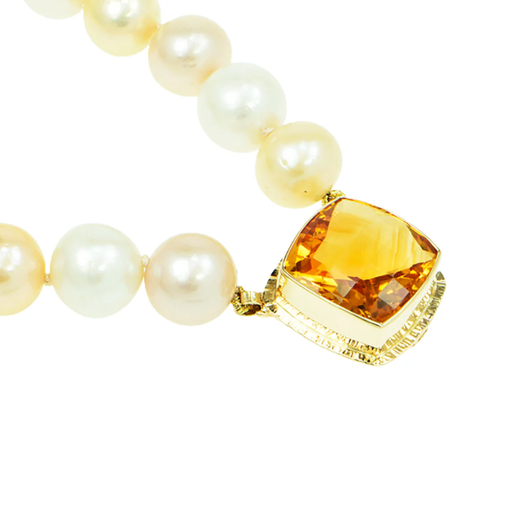 Irai Citrine Faceted and Multi-color Freshwater Pearl Necklace - Image 2