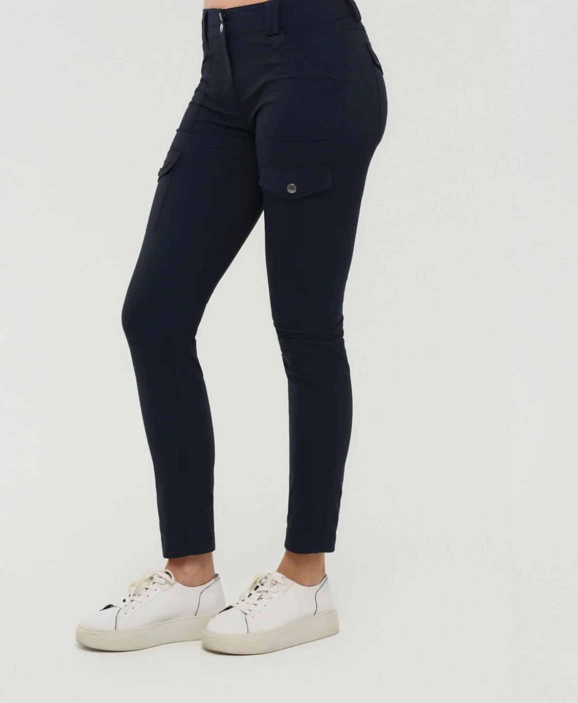 Kate Skinny Cargo Pant in Navy - Image 3