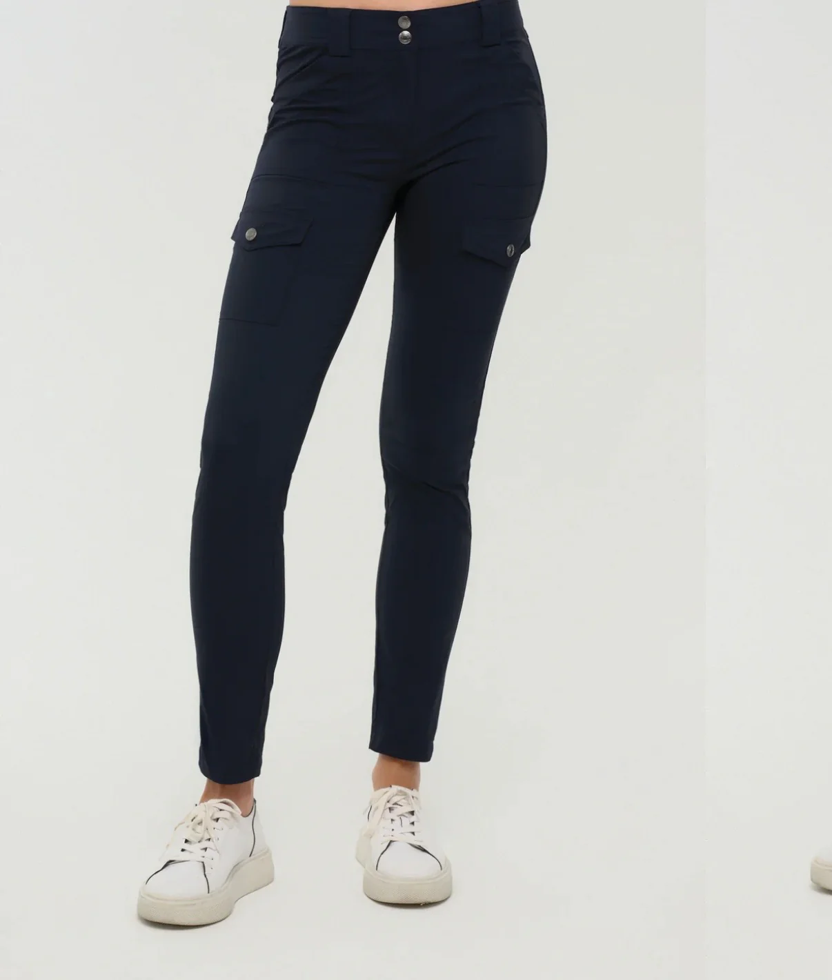 Kate Skinny Cargo Pant in Navy - Image 4