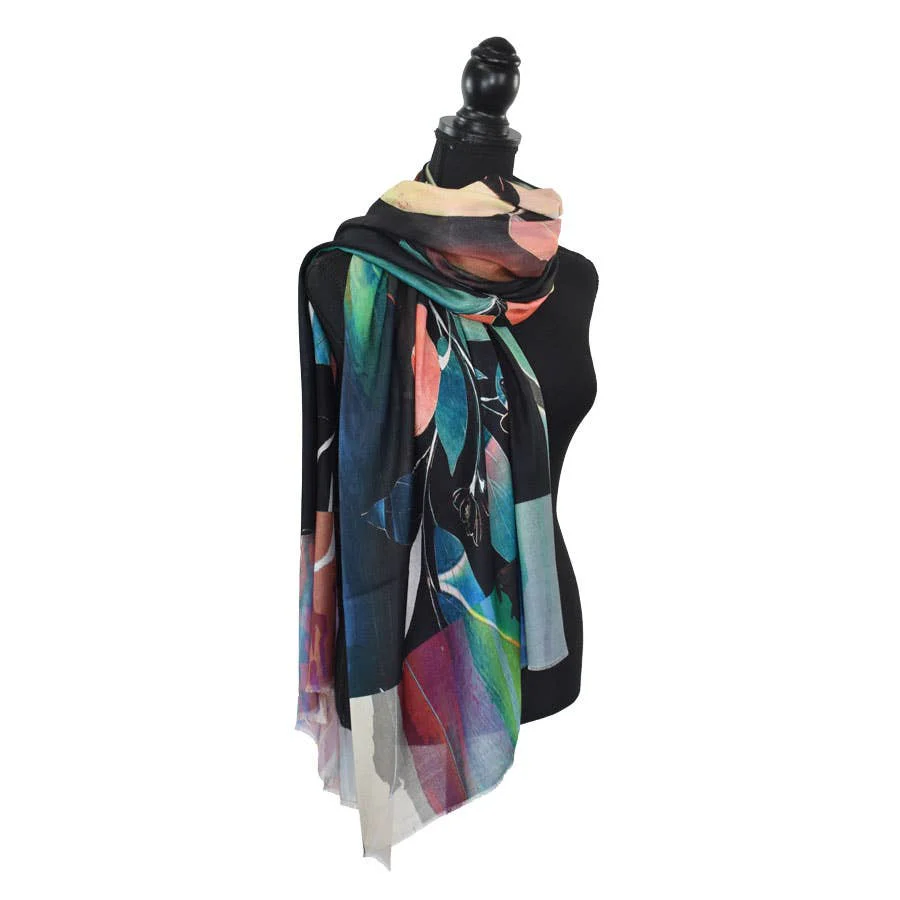 Katka Painterly Floral Scarf - Image 4