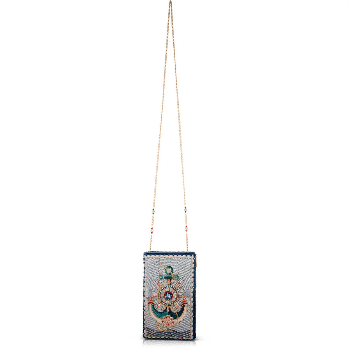 Keep It Steady Anchor Nautical Beaded Crossbody Phone Bag - Image 5
