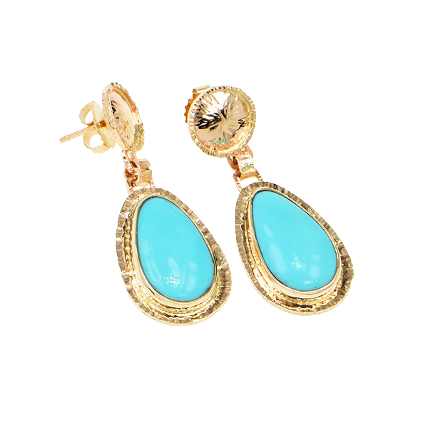 Kingman Turquoise Cabochon Earrings - Image 2