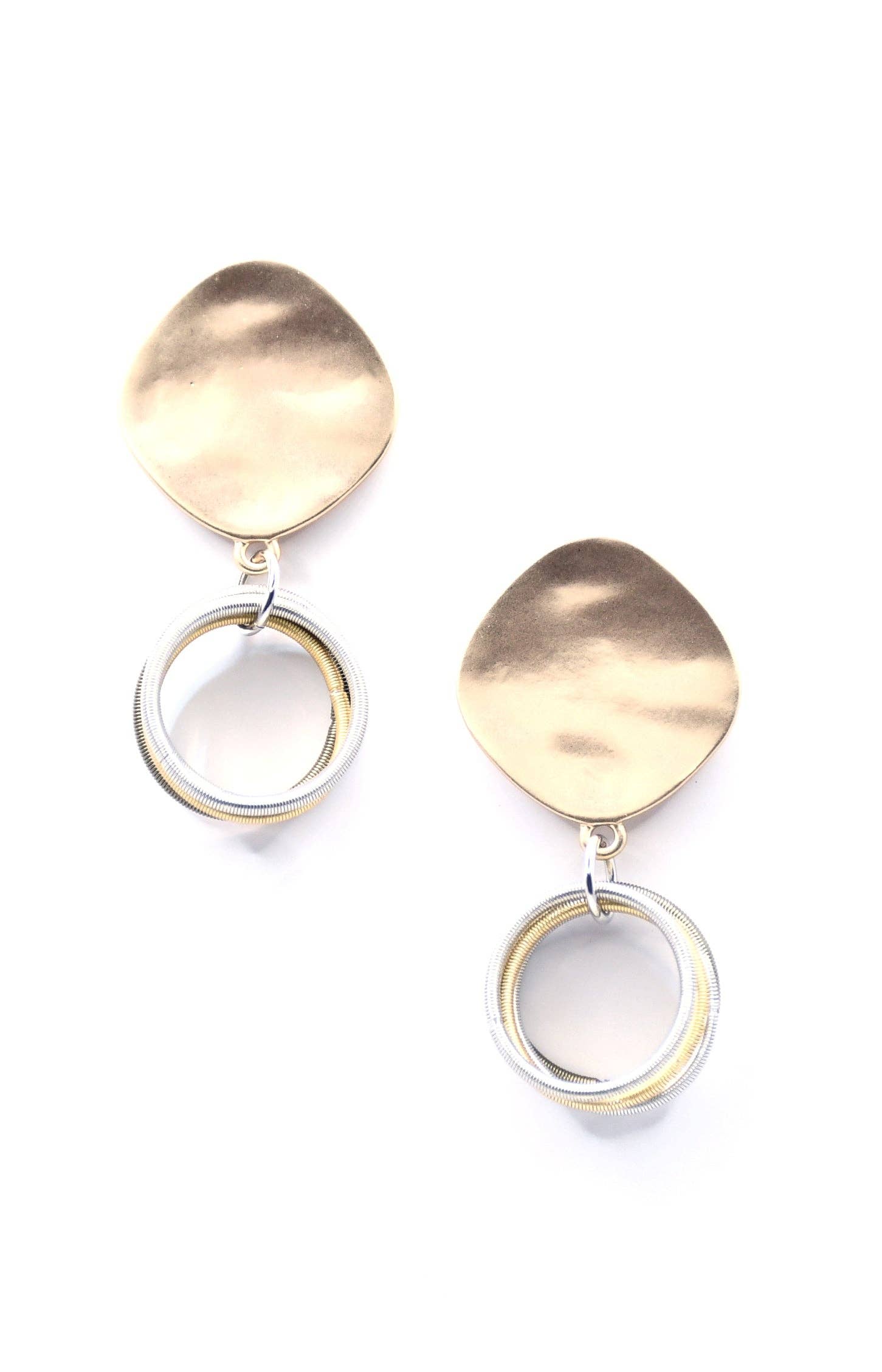 L73K-E Matte Gold Disc Stud With Silver, Slate, Gold, White