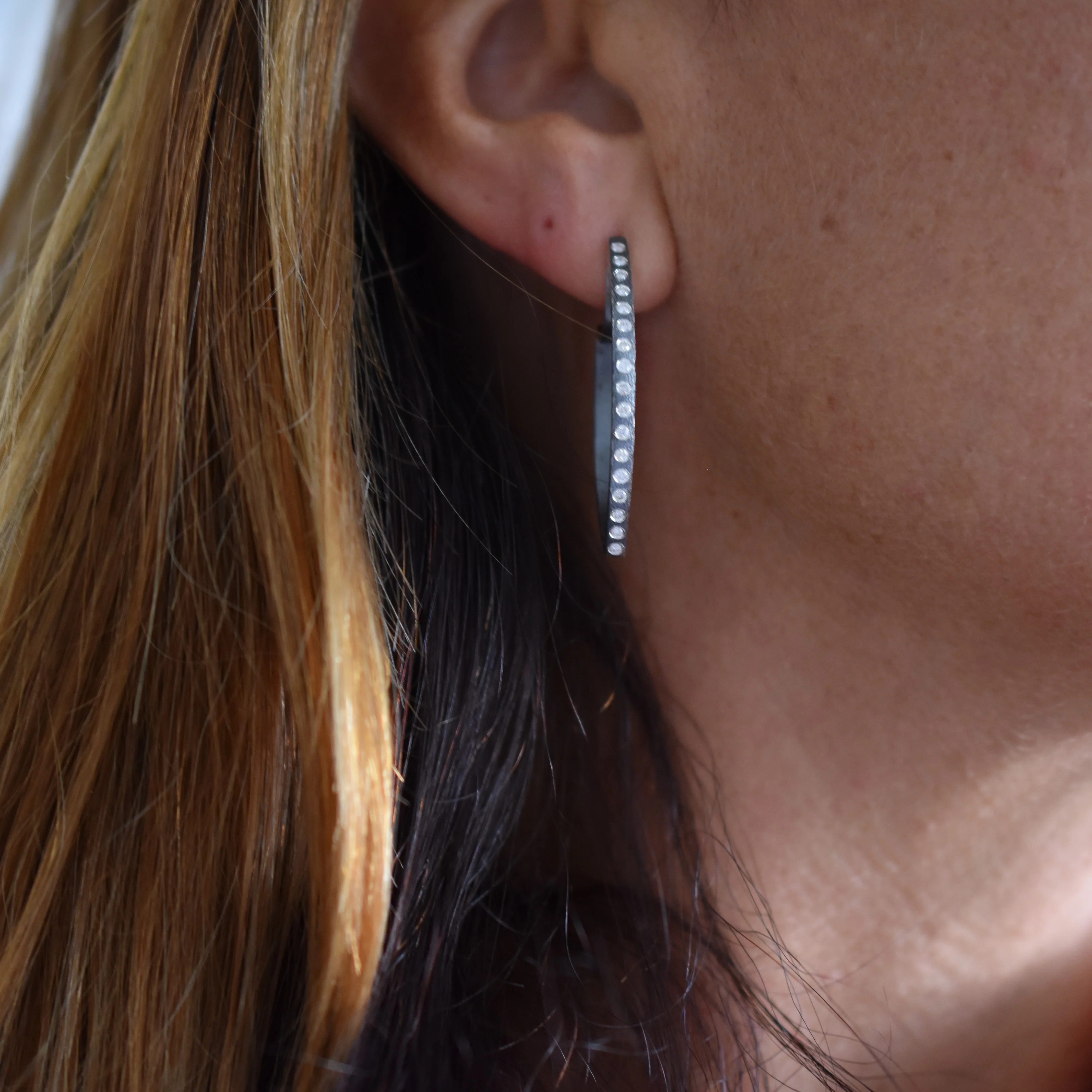 Large Celine Earrings - Silver - Image 2