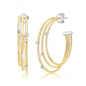 Lux Prong Set Hoops- Small Gold