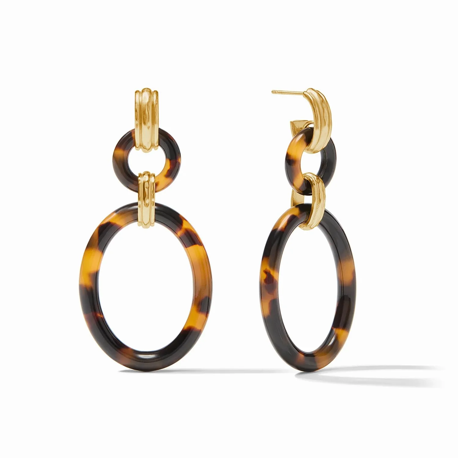 Madison Link Earrings- Tortoise Shell