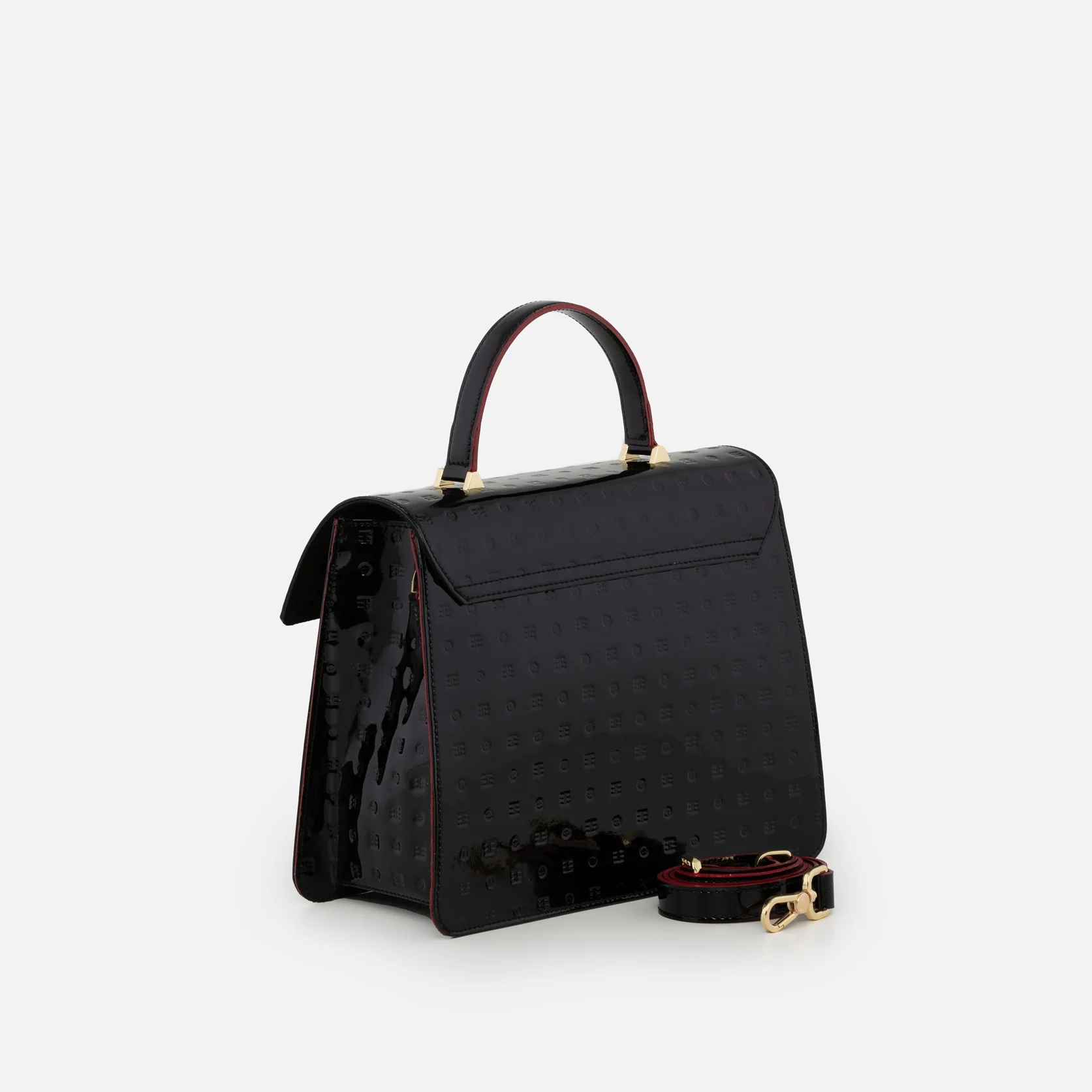 Marilena Medium Satchel - Black Logo Patent - Image 2