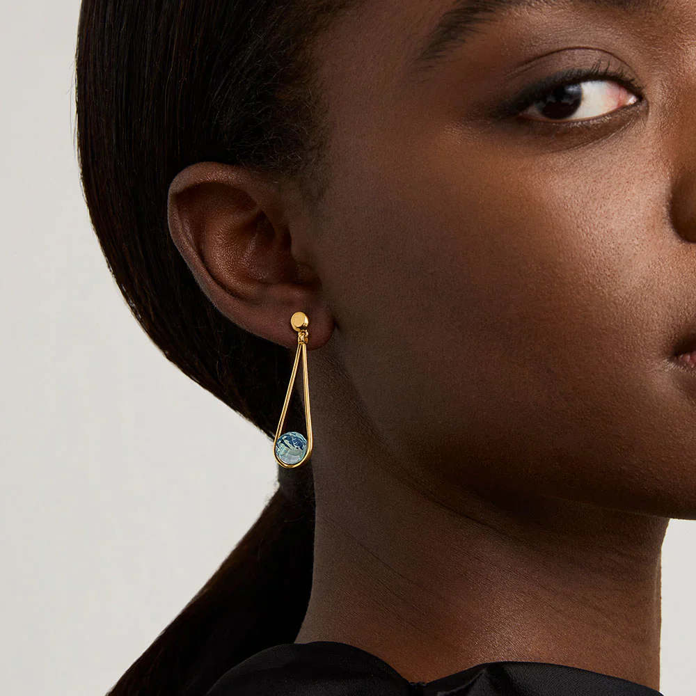 Mini Ipanema Earrings - Iridescent Sky Blue - Image 4