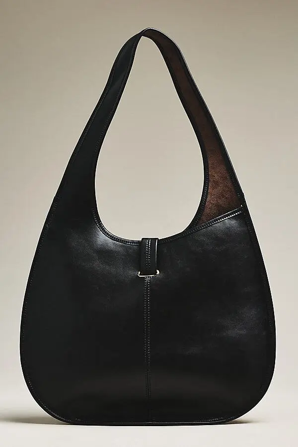 Nova Leather Buckle Tote in Black - Image 3