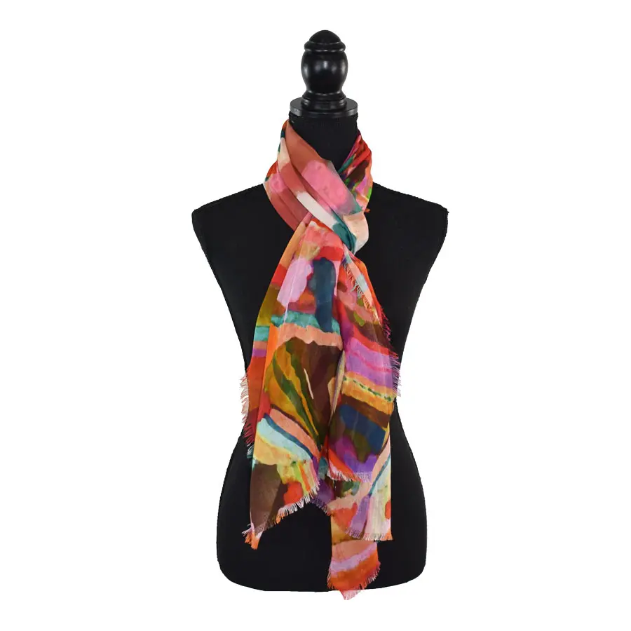 Pedro Painterly Landscape Scarf - Image 5