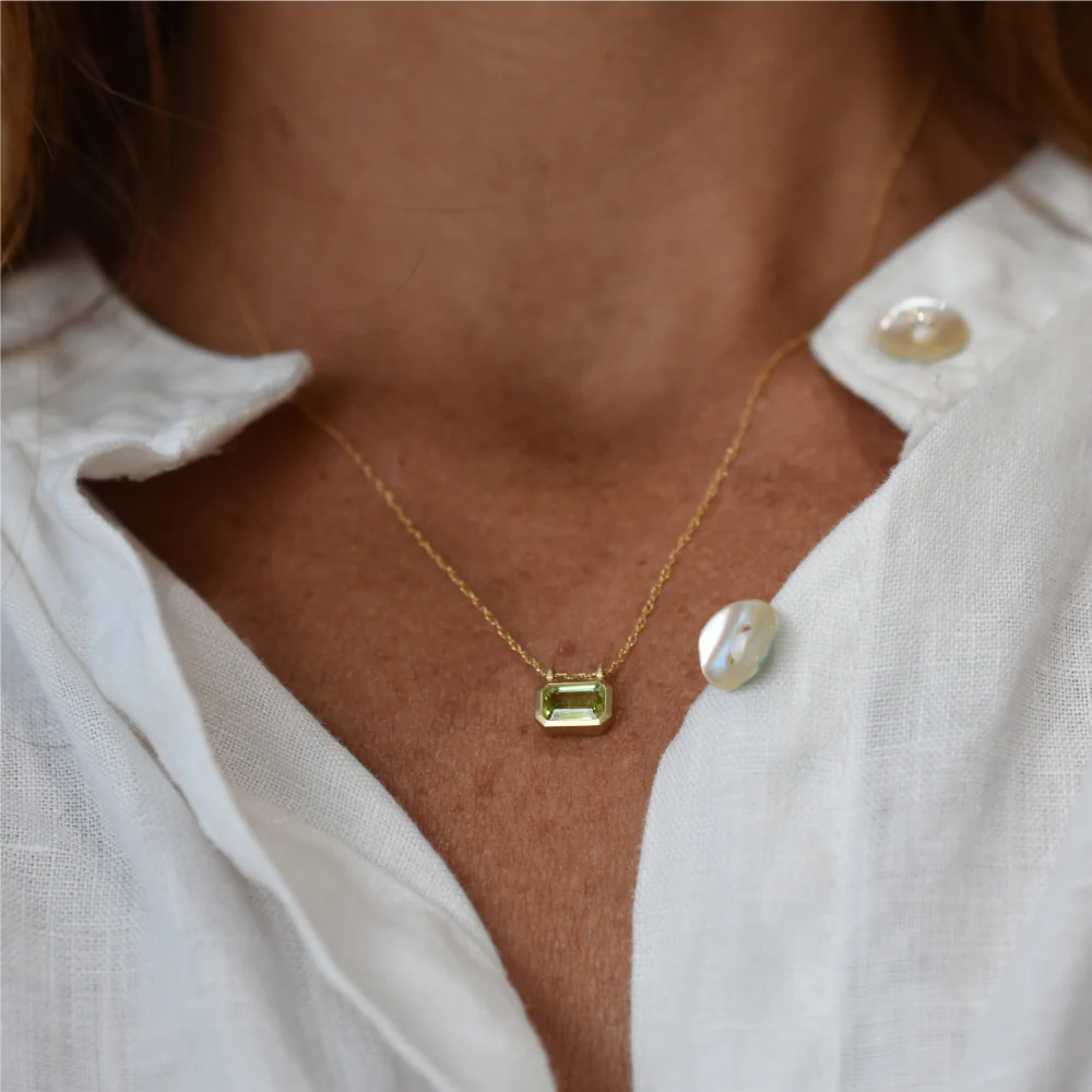 Peridot Bezel Pendant Necklace - Image 5