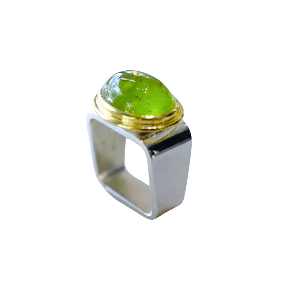Peridot Square Ring 12x16mm