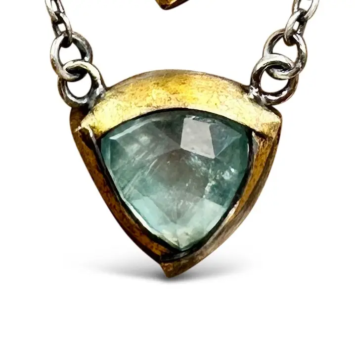 Petite Trifold Necklace - Sky Blue Kyanite