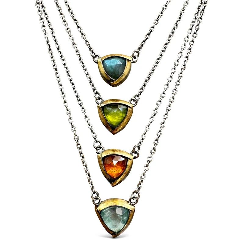 Petite Trifold Necklace - Sky Blue Kyanite - Image 4
