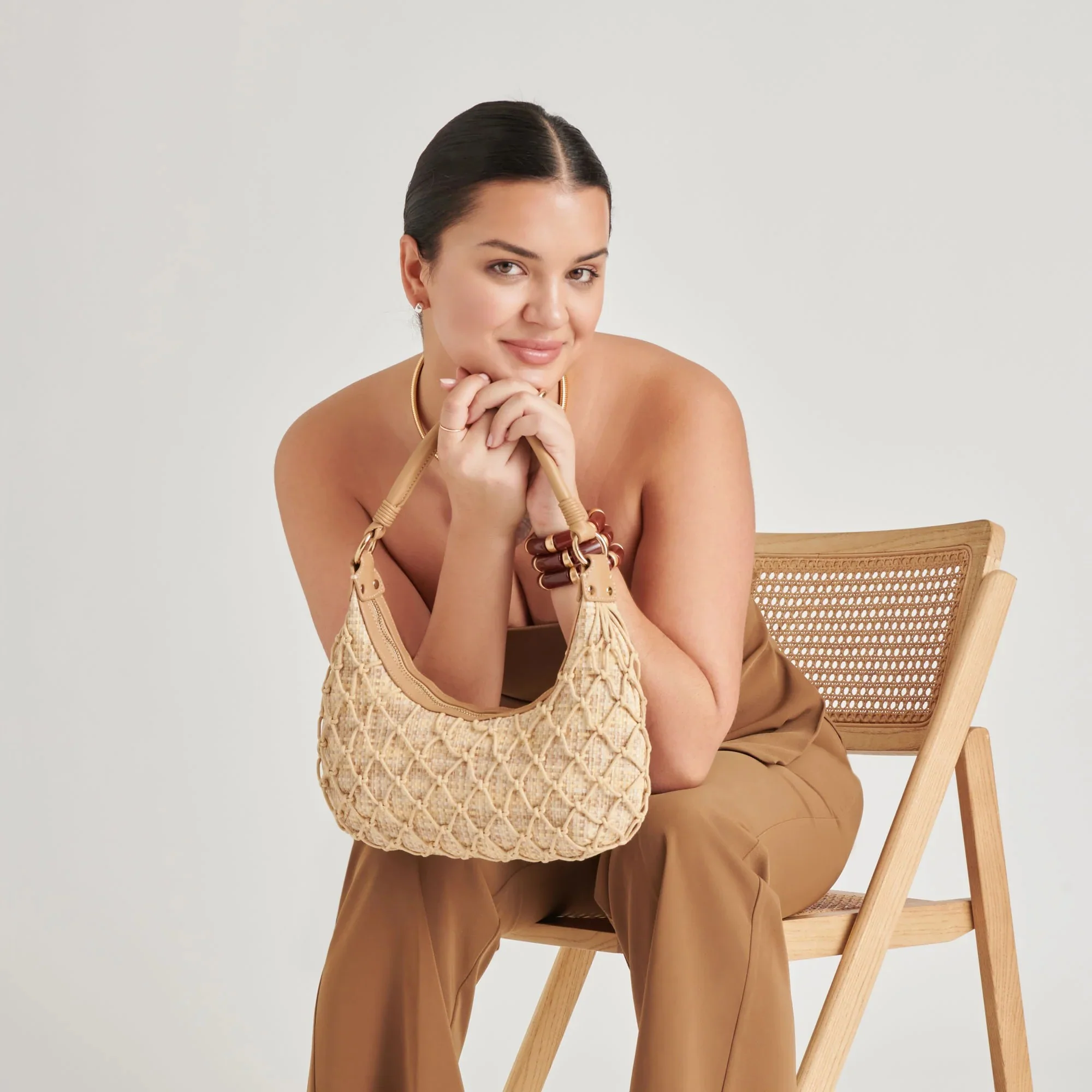 Positano Shoulder Bag - Natural Raffia - Image 3