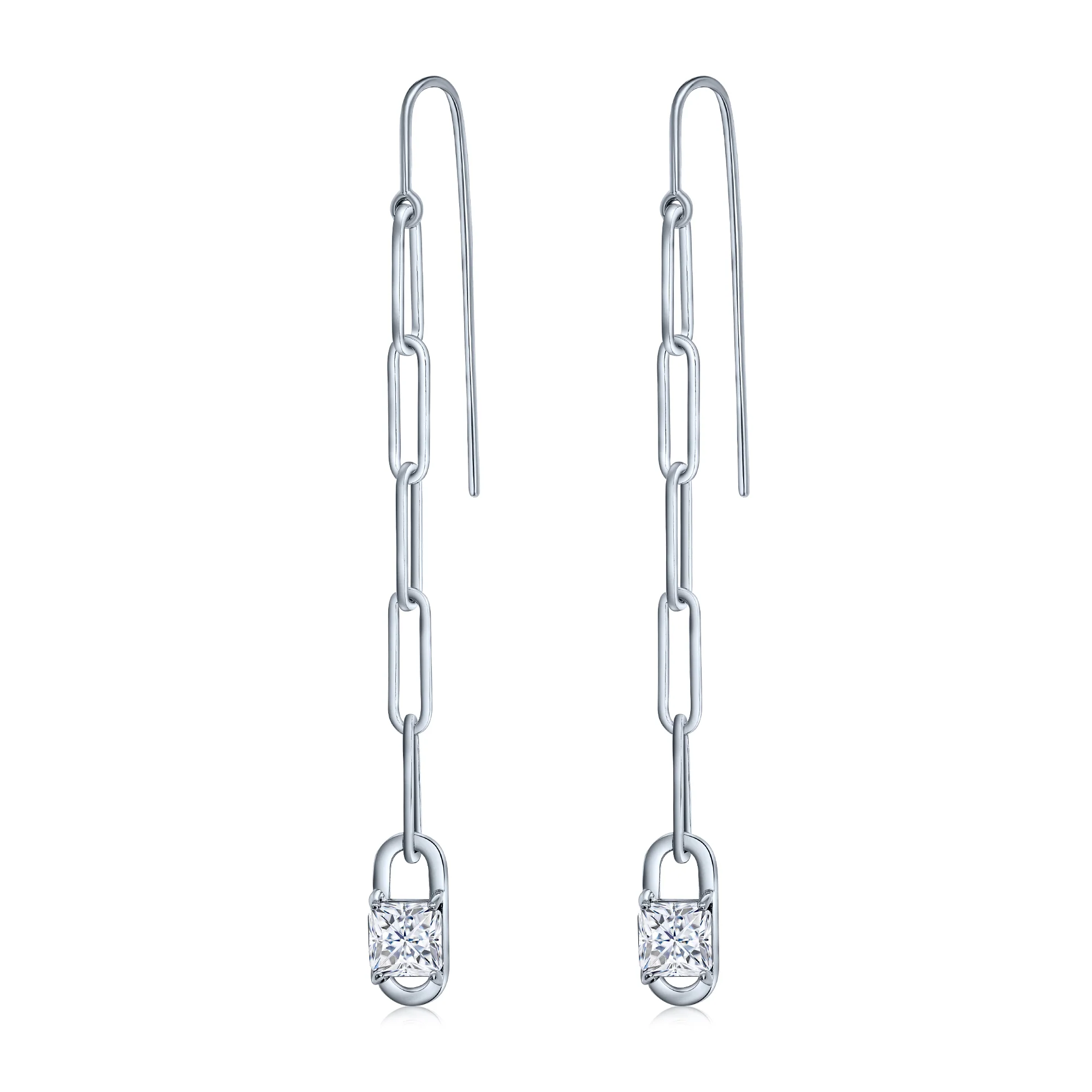 Princess Paperclip Earrings - Silver